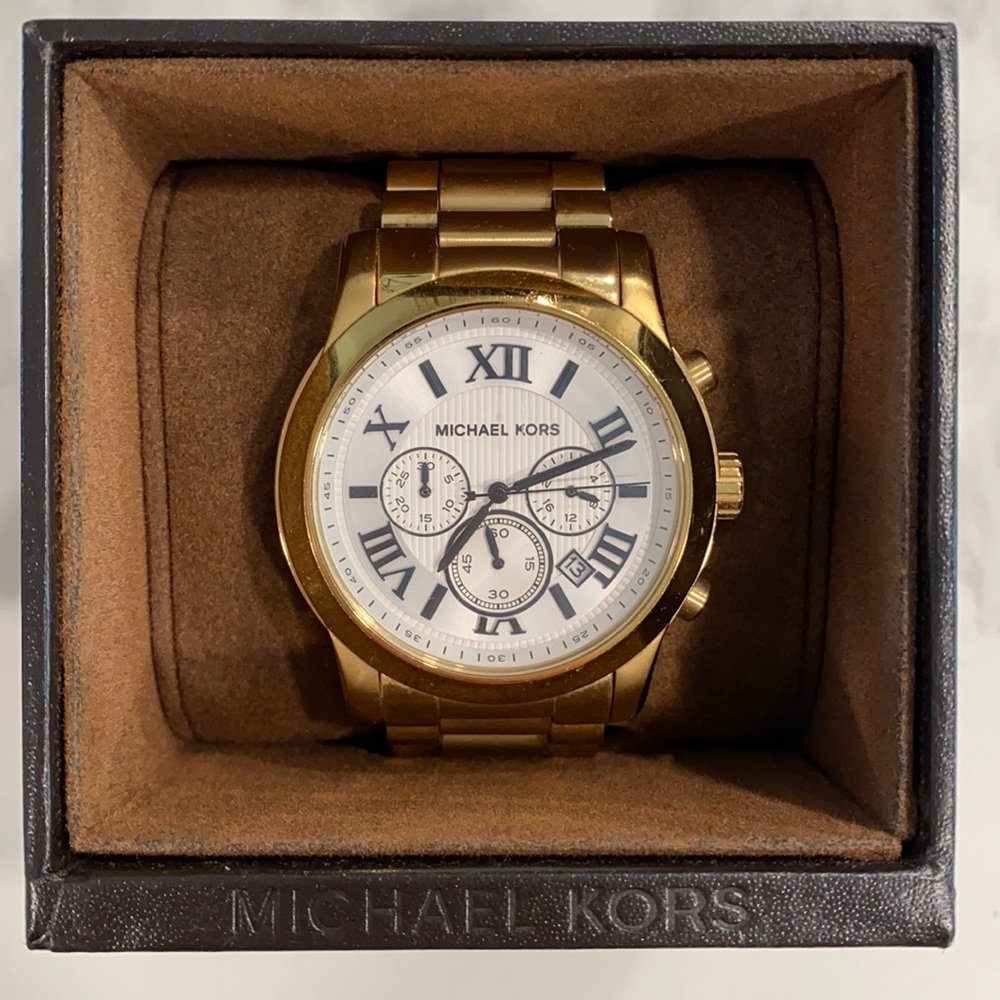 Michael Kors Men’s Cooper Textured Gold Watch